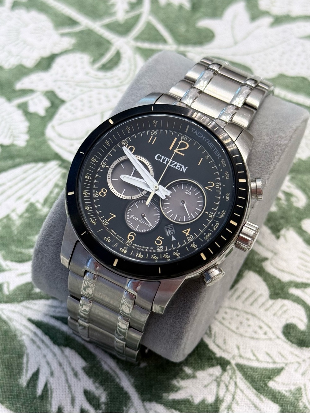 Citizen Eco-Drive Chronograph Black Dial Stainless Steel Watch